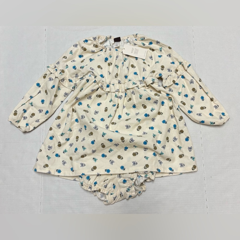 Tea Collection Empire corduroy dress set with bloomers, size 3T